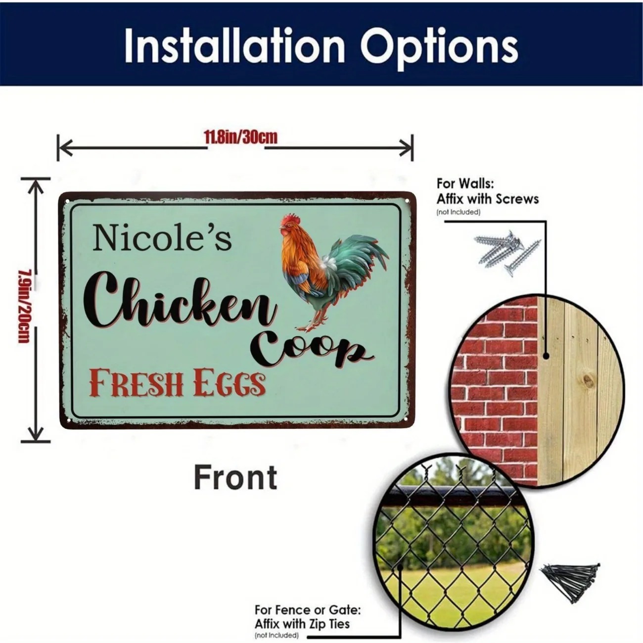 Custom Text Chicken Coop Sign  - Urban Farming Usa 评论和价格