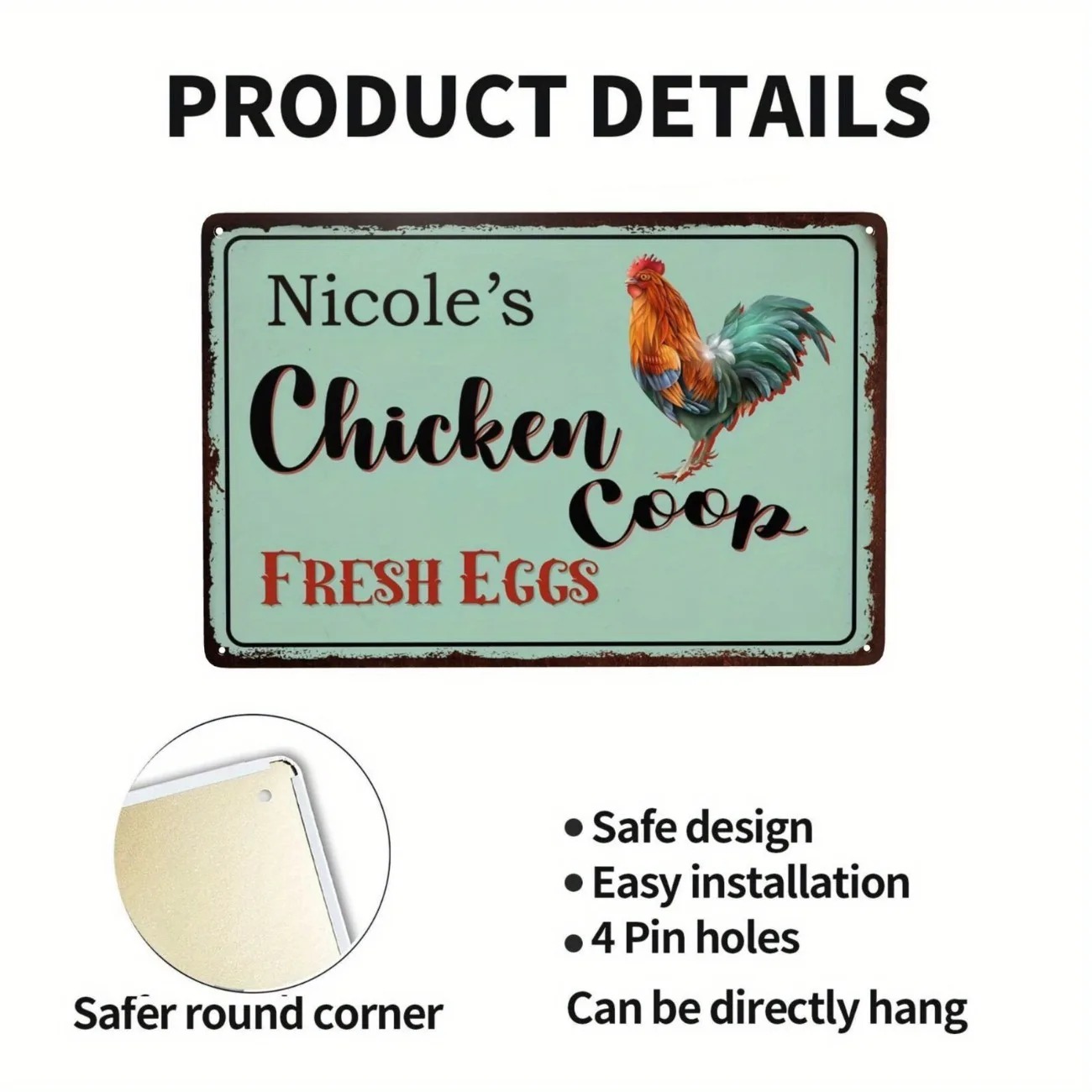 Custom Text Chicken Coop Sign  - Urban Farming Usa 评论和价格